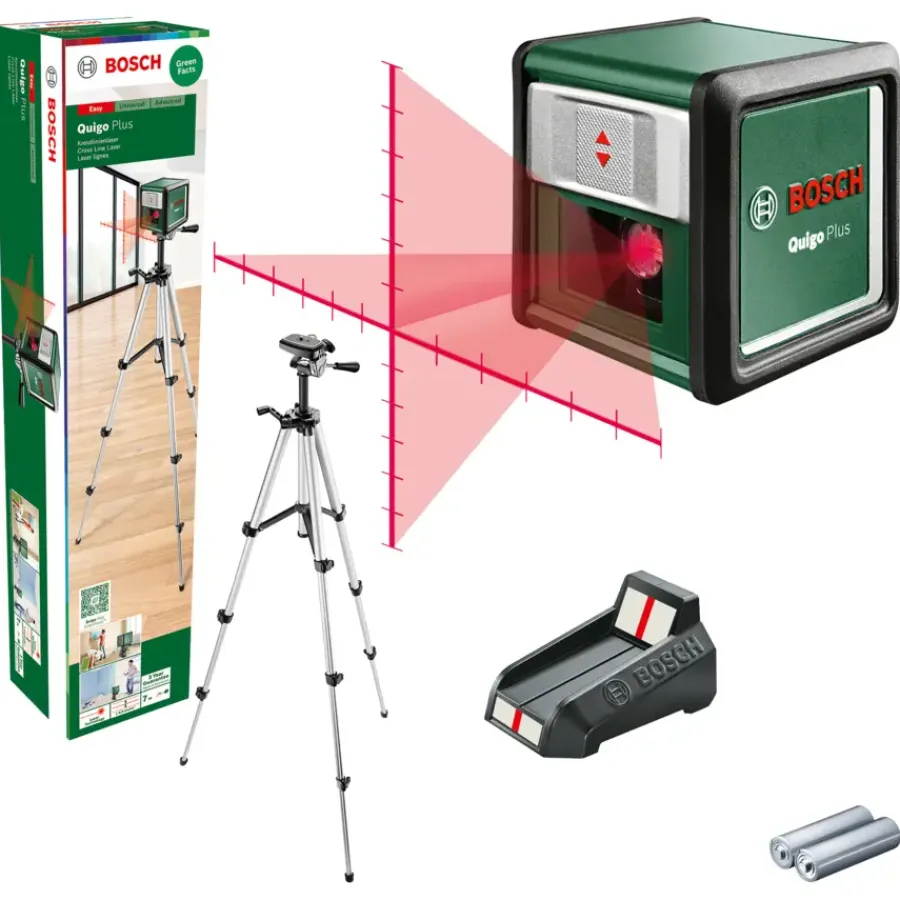 Kruislijnlasers|Waterpassen > Bosch kruislijnlaser Quigo Plus met statief