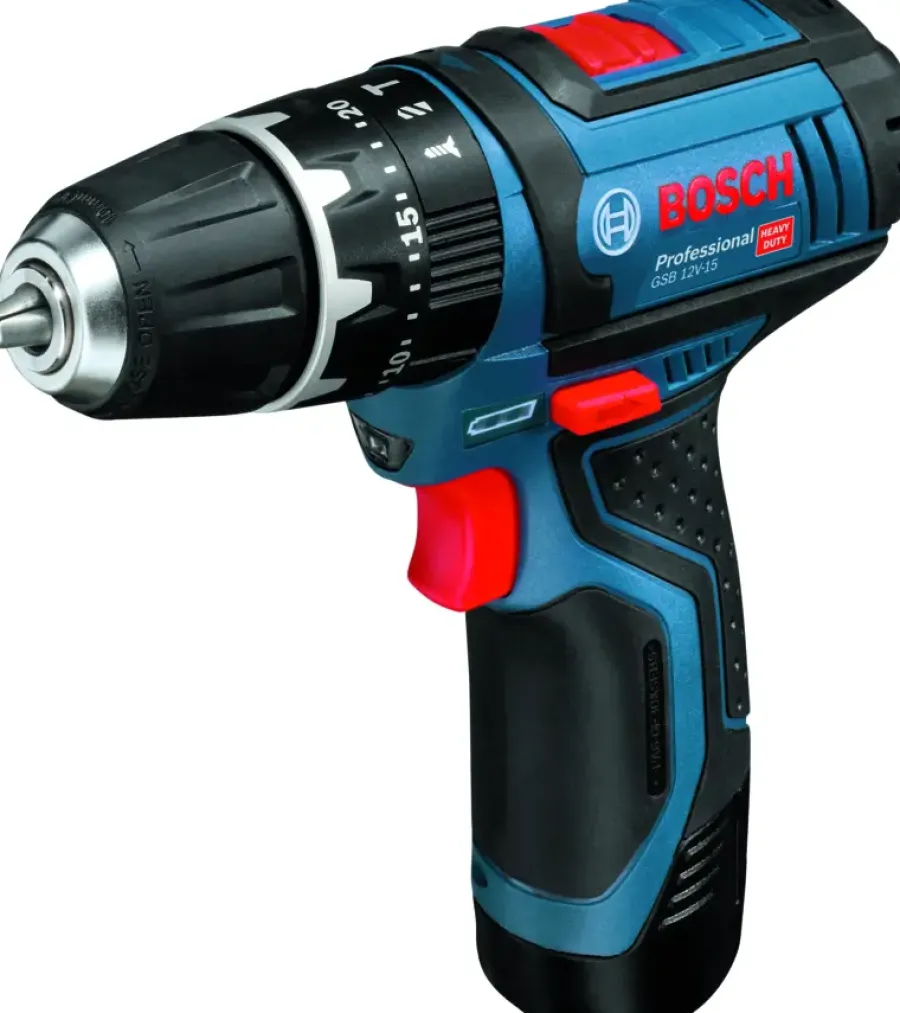 Accuboormachines|Boormachines > Bosch Professional 12V klopboormachine GSB 12V-15 incl. 2 accu's 2.0Ah + lader en L-BOXX