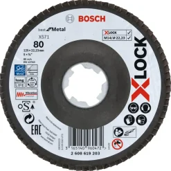 Schuuraccessoires > Bosch Prof X-Lock Lamellenschijf 125mm K80 metaal