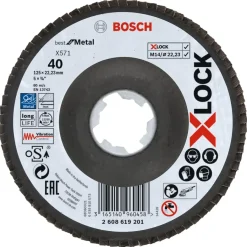 Schuuraccessoires > Bosch Prof X-Lock Lamellenschijf 125mm K40 metaal