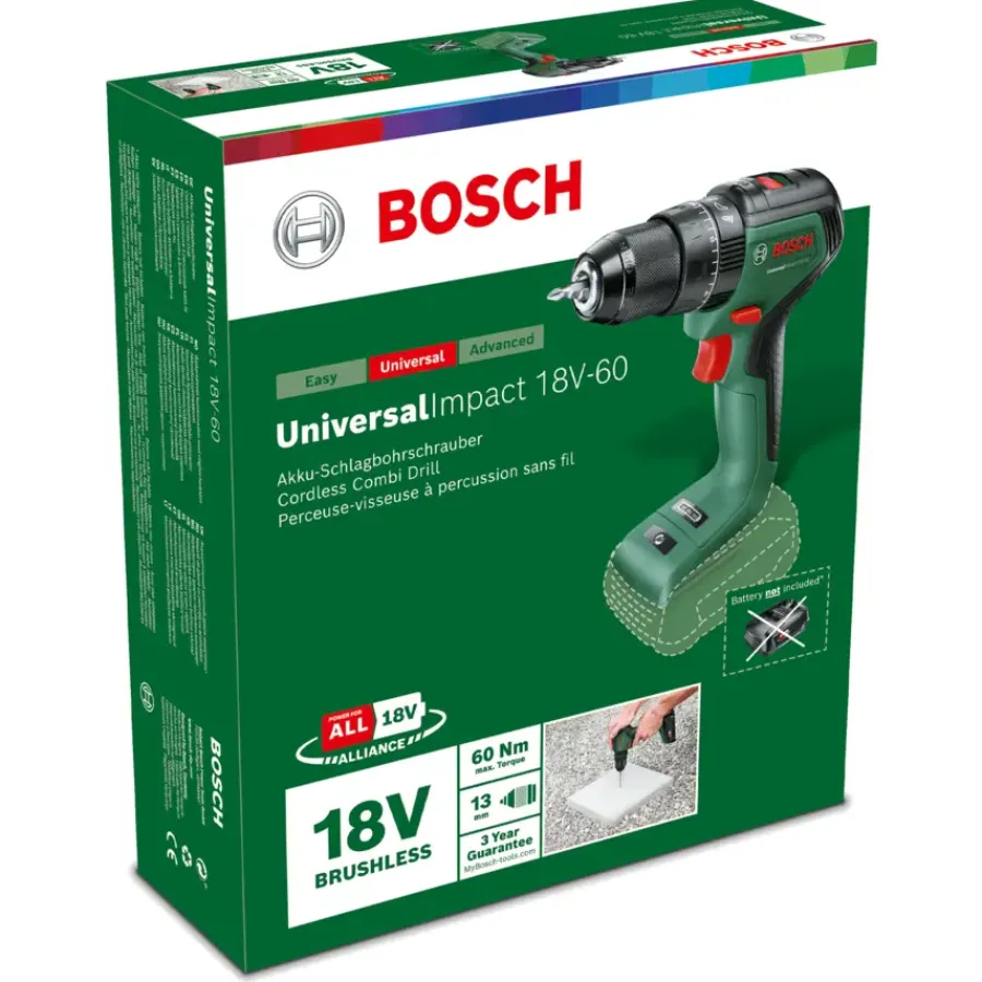 Accuboormachines|Boormachines > Bosch 18V accuklopboor UniversalImpact (zonder accu)