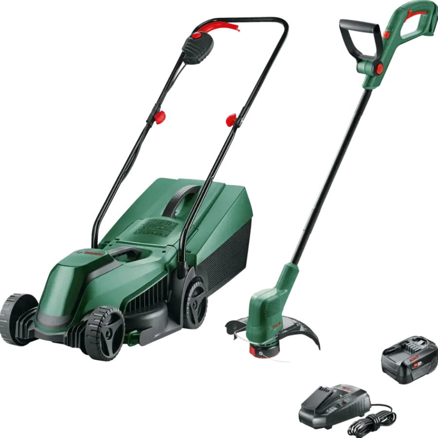 Grasmaaiers > Bosch 18V grasmaaier EasyMower + trimmer EasyGrassCut (incl. 4.0Ah accu + lader)