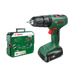 Accuboormachines|Boormachines > Bosch 18V klopboor EasyImpact incl. 1.5Ah accu+lader en 241-delige accessoireset in luxe koffer