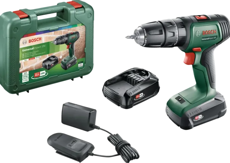 Accuboormachines|Boormachines > Bosch 18V klopboormachine UniversalImpact (Incl. 2 accu's 1.5Ah + lader)