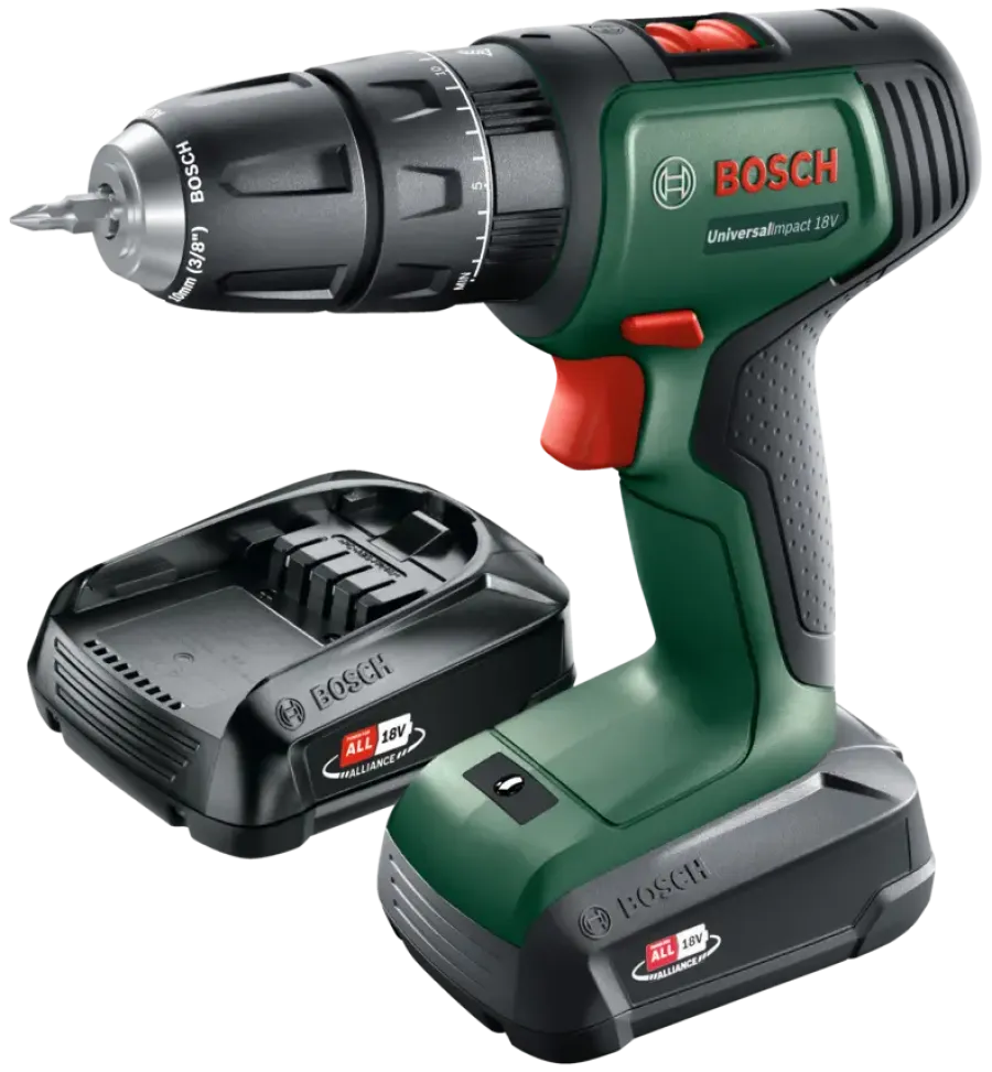 Accuboormachines|Boormachines > Bosch 18V klopboormachine UniversalImpact (Incl. 2 accu's 1.5Ah + lader)