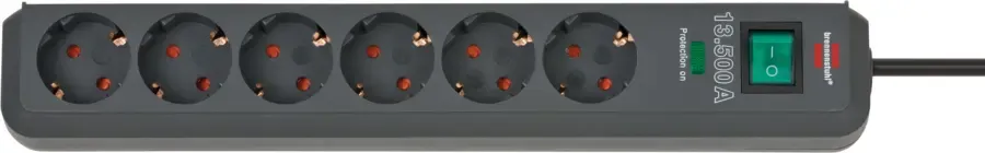 Stekkerdozen > Brennenstuhl Eco-Line 13.500 A stekkerdoos 6-voudig met overspanningsbeveiliging