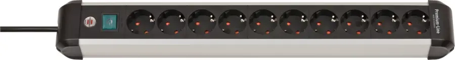 Stekkerdozen > Brennenstuhl Premium-Alu-Line stekkerdoos 10-voudig met schakelaar aluminium 3 Meter