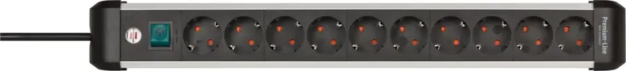 Stekkerdozen > Brennenstuhl Premium-Alu-Line stekkerdoos 10-voudig met schakelaar aluminium 3 Meter