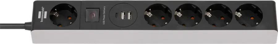 Stekkerdozen > Brennenstuhl stekkerdoos 5-voudig met 2 USB-A en 1 USB-C poort