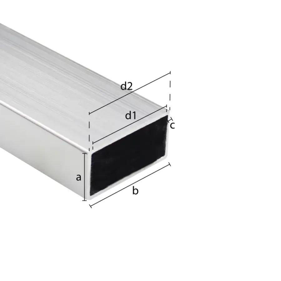Elektriciteitsbuizen > Geen Buis rechthoekig aluminium brut 40x20x2000x1,5mm