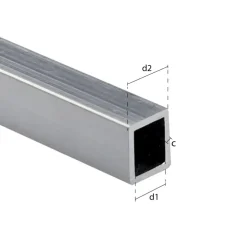 Elektriciteitsbuizen > Geen Buis vierkant aluminium brut 20x20x2000x1mm