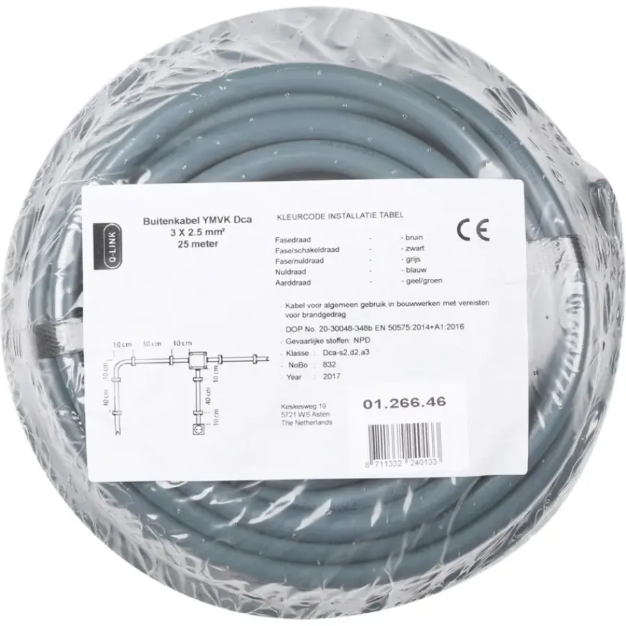 Grondkabels & Buitenkabels > Geen Buitenkabel YMVK 3x2,5 mm² 25 Meter