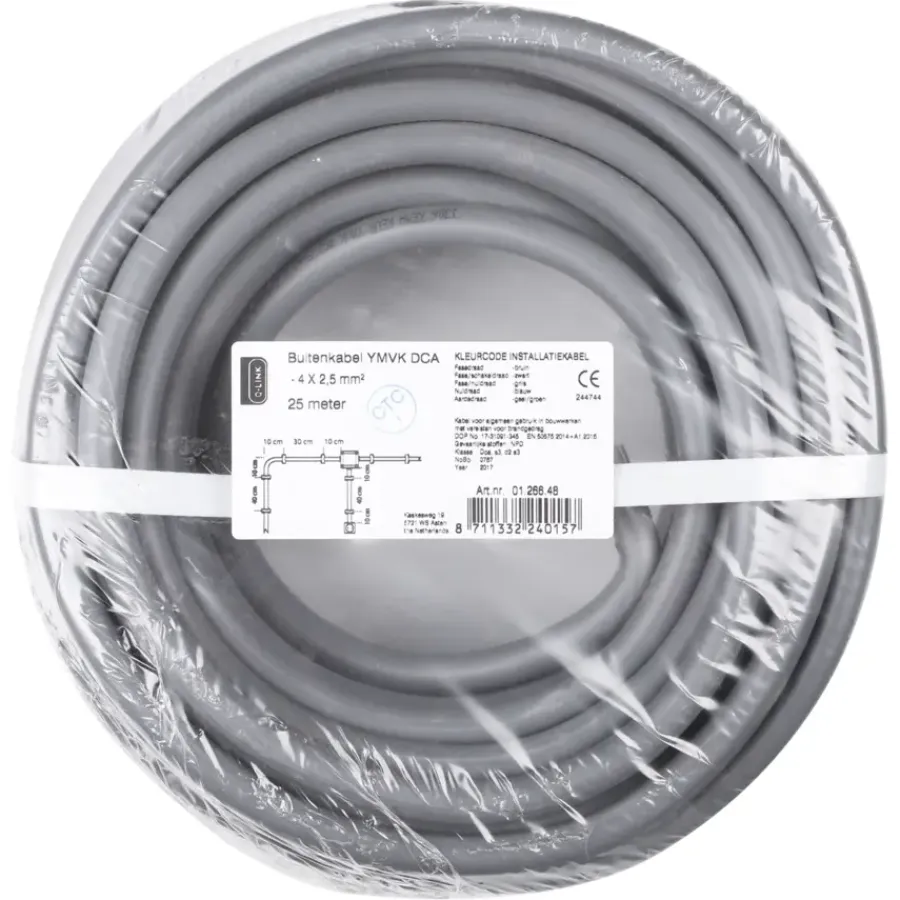 Grondkabels & Buitenkabels > Geen Buitenkabel YMVK 4x2,5 mm² 25 Meter