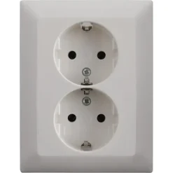 Inbouw Schakelmateriaal|Stopcontacten & Overige Contactdozen > Busch-Jaeger Balance SI Dubbel Geaard Stopcontact Wit