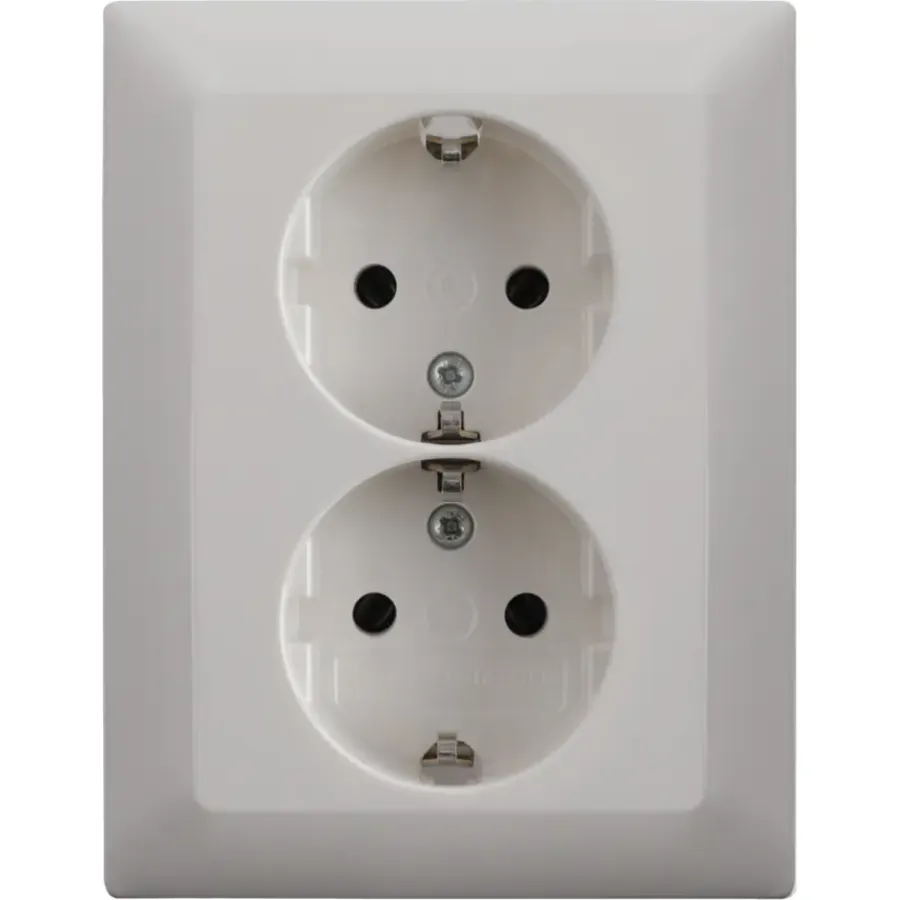 Inbouw Schakelmateriaal|Stopcontacten & Overige Contactdozen > Busch-Jaeger Balance SI Dubbel Geaard Stopcontact Wit
