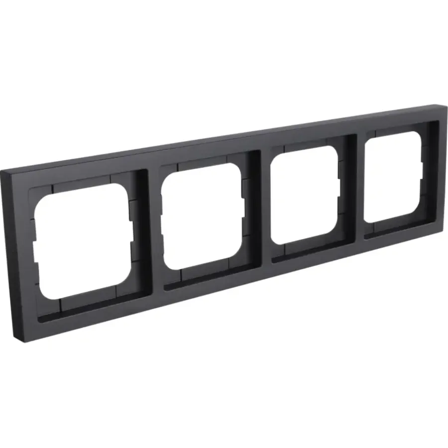 Afdekramen|Inbouw Schakelmateriaal > Busch-Jaeger Future Linear afdekraam 4-voudig zwart