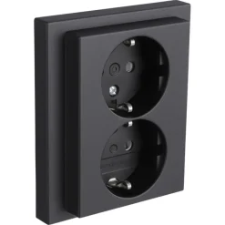 Inbouw Schakelmateriaal|Stopcontacten & Overige Contactdozen > Busch-Jaeger Future Linear dubbel geaard stopcontact zwart