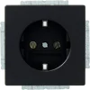 Inbouw Schakelmateriaal|Stopcontacten & Overige Contactdozen > Busch-Jaeger Future Linear Enkel Geaard Stopcontact Zwart