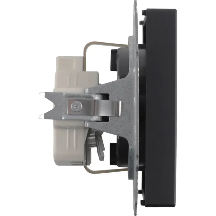 Inbouw Schakelmateriaal|Stopcontacten & Overige Contactdozen > Busch-Jaeger Future Linear Enkel Geaard Stopcontact Zwart