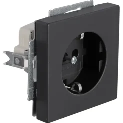 Inbouw Schakelmateriaal|Stopcontacten & Overige Contactdozen > Busch-Jaeger Future Linear Enkel Geaard Stopcontact Zwart