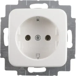 Inbouw Schakelmateriaal|Stopcontacten & Overige Contactdozen > Busch-Jaeger Reflex SI Enkel Geaard Stopcontact Wit
