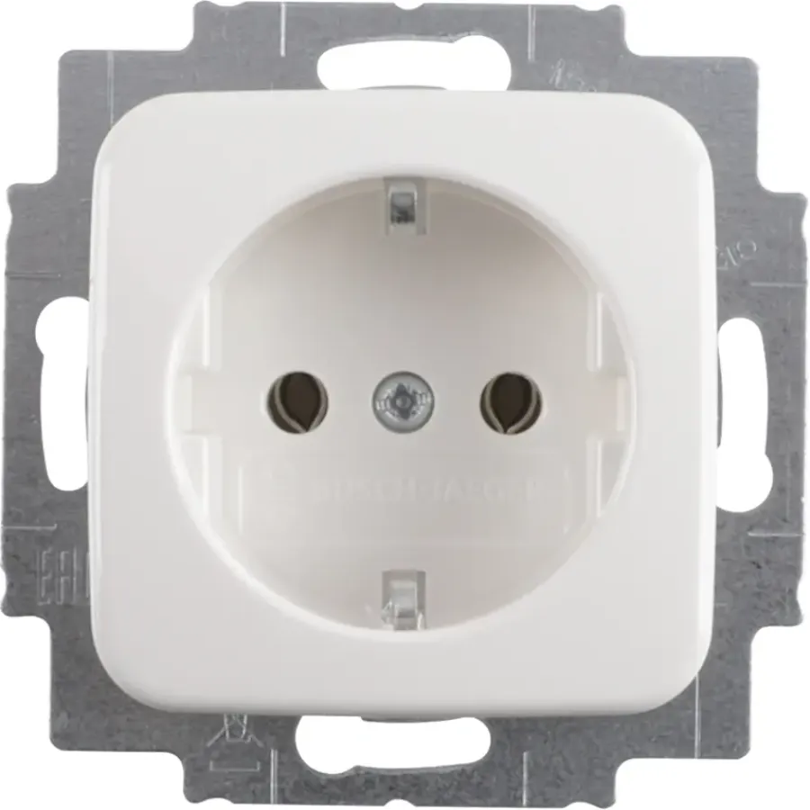 Inbouw Schakelmateriaal|Stopcontacten & Overige Contactdozen > Busch-Jaeger Reflex SI Enkel Geaard Stopcontact Wit