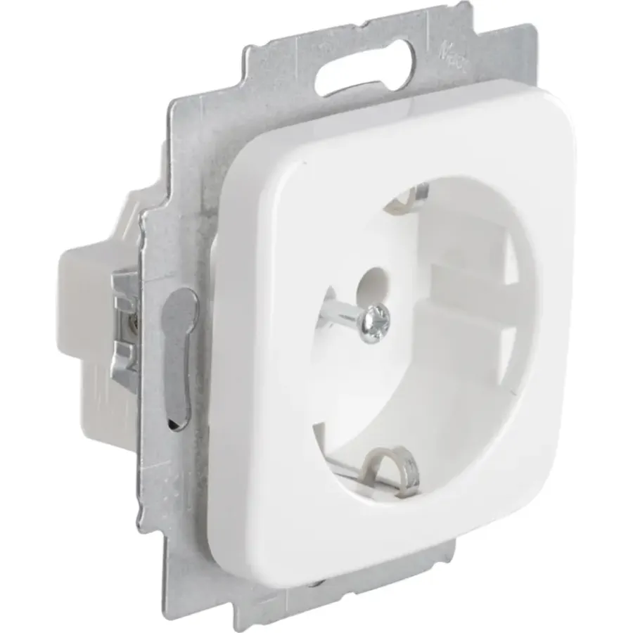 Inbouw Schakelmateriaal|Stopcontacten & Overige Contactdozen > Busch-Jaeger Reflex SI Enkel Geaard Stopcontact Wit