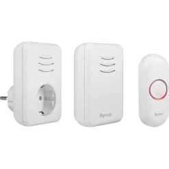 Intercoms & Deurbellen|Elektronische Beveiliging > Byron DBY-22316 Draadloze deurbel Complete set met stopcontact 150m