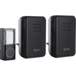 Intercoms & Deurbellen|Elektronische Beveiliging > Byron DBY-22354 Draadloze deurbel Complete set 150m Zwart