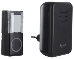Intercoms & Deurbellen|Elektronische Beveiliging > Byron DBY-22352 Draadloze deurbelset plugin 150m Zwart