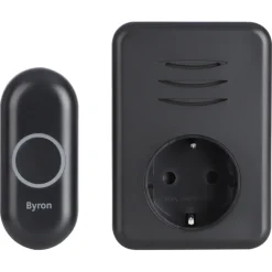 Intercoms & Deurbellen|Elektronische Beveiliging > Byron DBY-22353 Draadloze deurbelset plugin met stopcontact 150m zwart