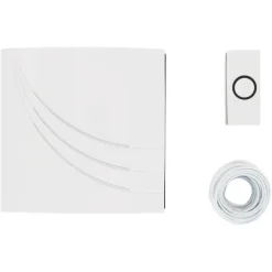 Intercoms & Deurbellen|Elektronische Beveiliging > Byron 761 deurbelset bedraad wit