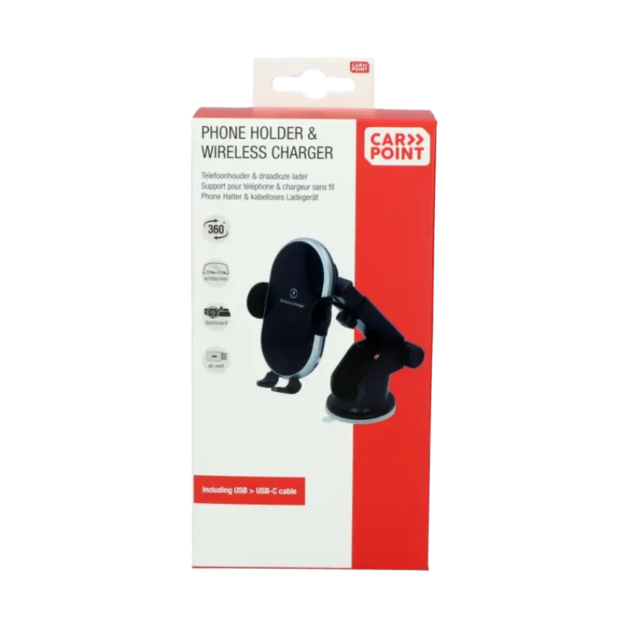Computeraccessoires > Carpoint 3in1 telefoonhouder auto & Draadloze Qi Lader