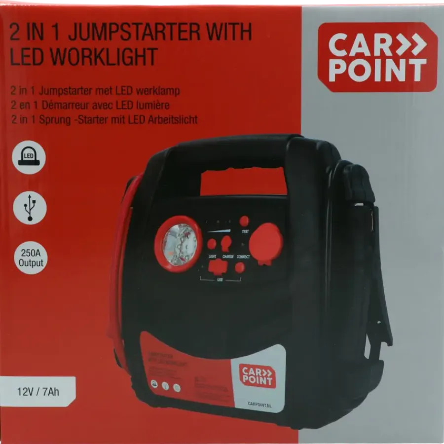 Overige Elektrisch Gereedschap Accessoires > Carpoint Jumpstarter 12V/7AH 2in1 LED