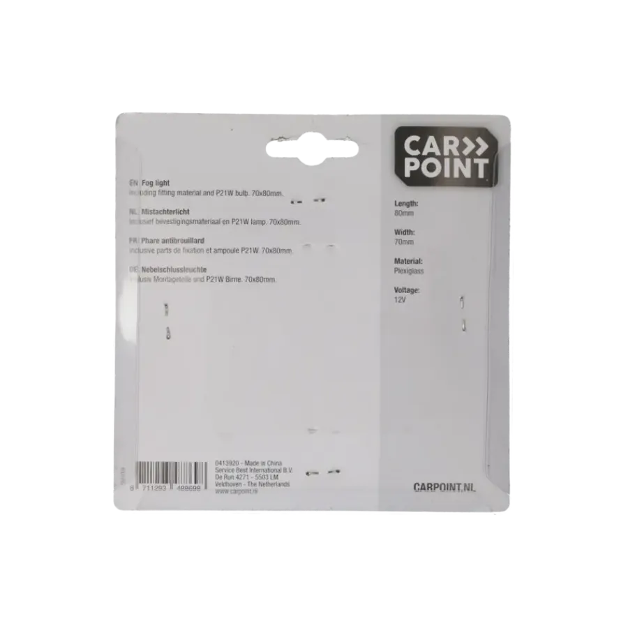 Autolampen > Carpoint Mistachterlicht 70x80mm 12V e4-47333