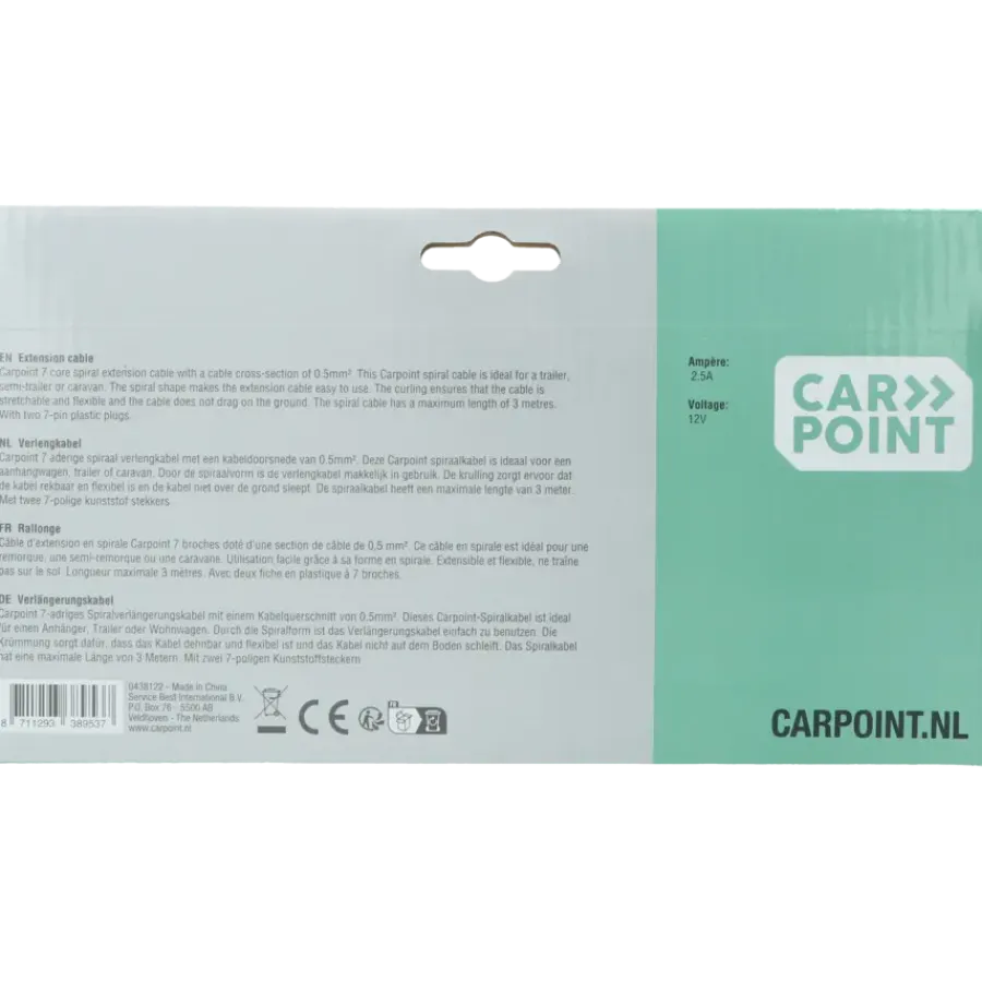 Verlengsnoeren > Carpoint spiraal trailer verlengkabel 7p - 7p stekker/stekker