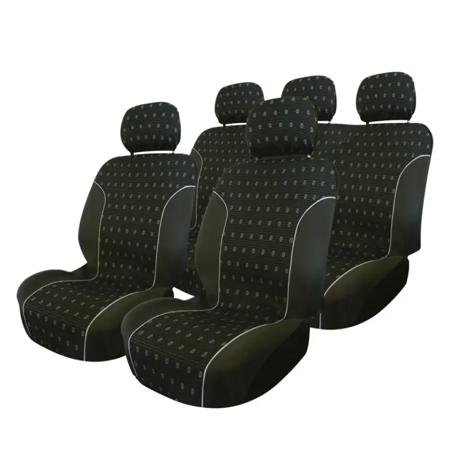 Interieuraccessoires > Carpoint Stoelhoesset Charcoal 9 Delig Zwart