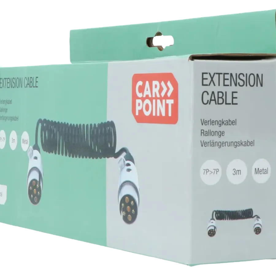 Verlengsnoeren > Carpoint Verlengkabel voor aanhanger 7P 12V Min 65cm, Max 270cm ø1,2cm