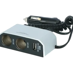 Interieuraccessoires > Carpoint 2-weg 12V stekkerdoos 2x12V en 1X USB