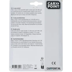 Interieuraccessoires > Carpoint 2-weg 12V stekkerdoos 2x12V en 1X USB
