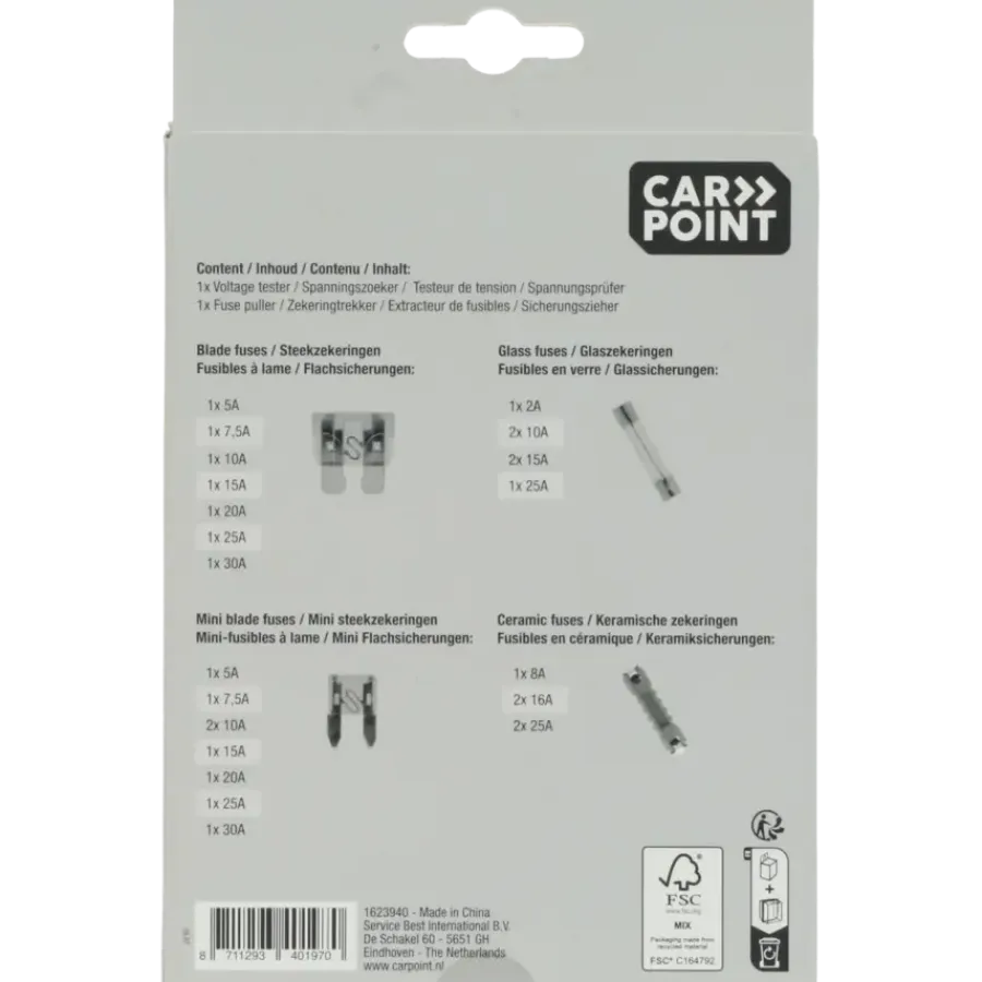 Autogereedschappen > Carpoint zekeringset 28-delig