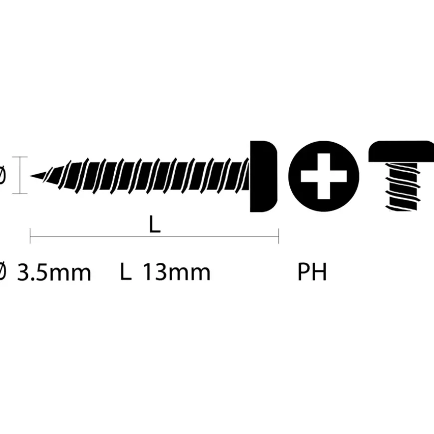 Carroserie schroef cilinderkop verzinkt 3,5x13 mm 15 stuks