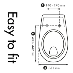 Cedo Caldera WC-bril duroplast wit D-vorm