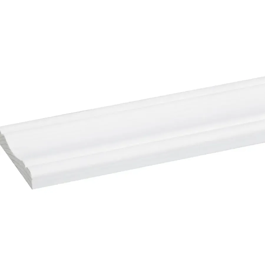 Houtenprofielen|Overgangsprofielen > Geen Decorlijst grenen 8x45 mm wit gegrond lengte 270 cm