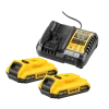 Overige Elektrisch Gereedschap Accessoires > DeWALT 18V XR 2 accu's 2.0Ah + acculader / snellader DCB1104D2-QW