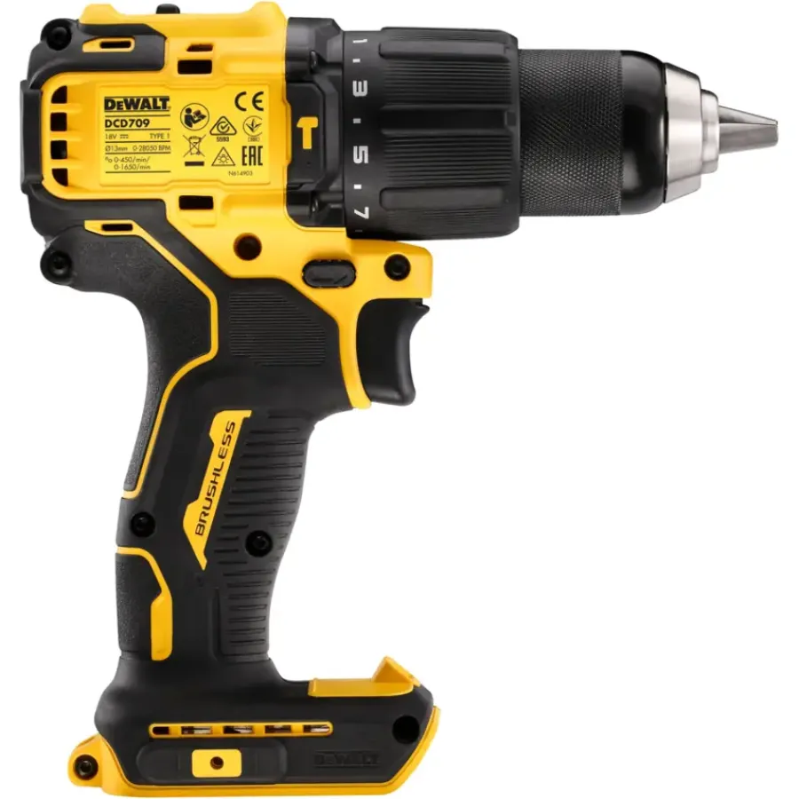 Accuboormachines|Boormachines > DeWALT 18V XR klopboormachine brushless DCD709D2T-QW incl. 2 accu's 1.5Ah + lader
