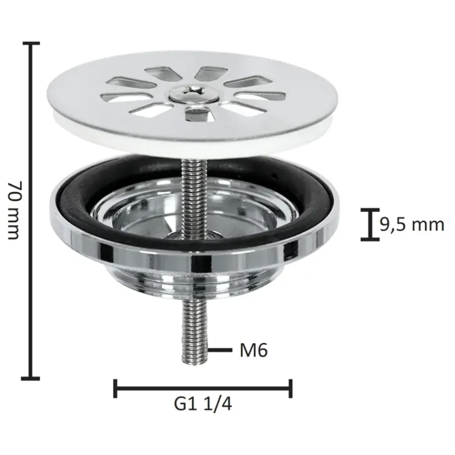 Afvoerbuizen & Hulpstukken > Differnz fonteinafvoerplug Chroom