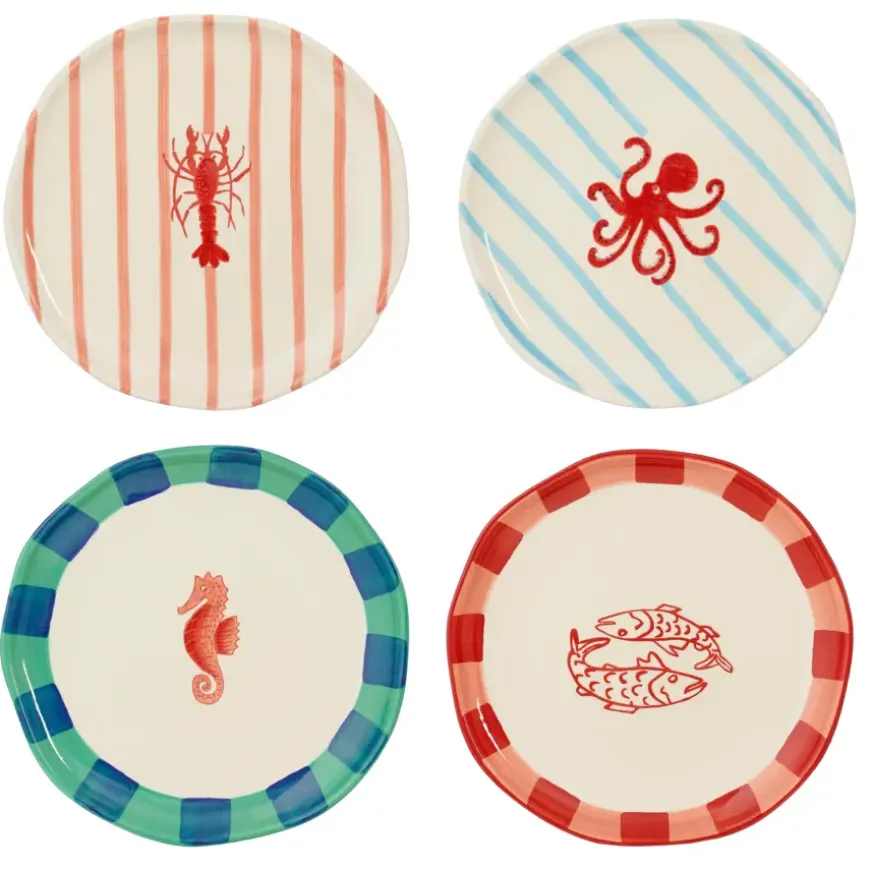 Dinerbord rood 4 assorti - h2,5xd27cm - per stuk