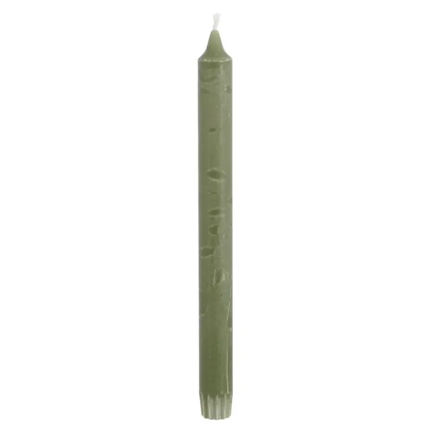 Dinerkaars stearine d.groen 6 stuks - h24xd2,2cm