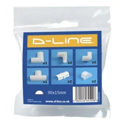 Lasklemmen En Verbindingsklemmen > D-Line Accessoireskit voor 30/ 15mm Goot Wit